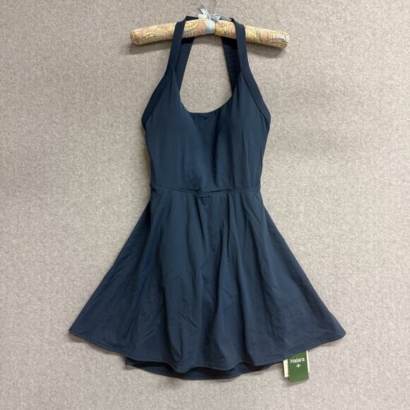 Halara Softlyzero Romper Skort Pockets Cool Touch Blue Medium NEW NWT - Picture 1 of 8